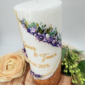 Hochzeitskerze "Symmetry Blütentraum" lavender – Bild 4