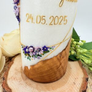 Hochzeitskerze "Symmetry Blütentraum" lavender – Bild 3