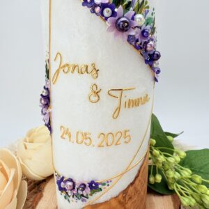 Hochzeitskerze "Symmetry Blütentraum" lavender – Bild 2