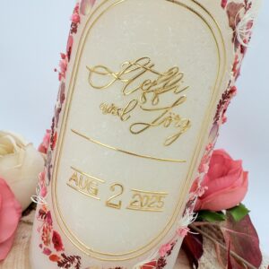 Hochzeitskerze "Wildflower Chic" rosa & rot – Bild 2