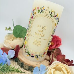Hochzeitskerze "Wildflower Chic" wiesenbunt – Bild 6