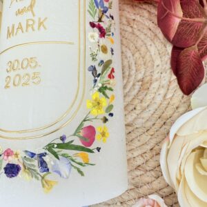Hochzeitskerze "Wildflower Chic" wiesenbunt – Bild 4