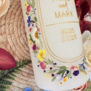 Hochzeitskerze "Wildflower Chic" wiesenbunt – Bild 3