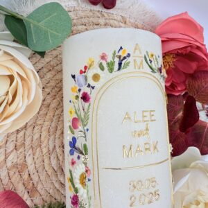 Hochzeitskerze "Wildflower Chic" wiesenbunt – Bild 2