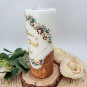 Hochzeitskerze "Symmetry Blütentraum" cremonce – Bild 2