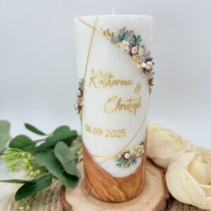 Hochzeitskerze "Symmetry Blütentraum" cremonce