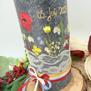 Hochzeitskerze "Trockenblumen" Mohnblumenzauber – Bild 6