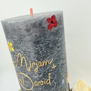 Hochzeitskerze "Trockenblumen" Mohnblumenzauber – Bild 5