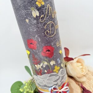 Hochzeitskerze "Trockenblumen" Mohnblumenzauber – Bild 4