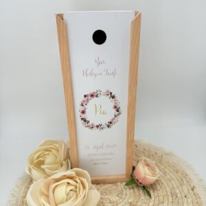 Taufkerze "Blütenkranz" zartrosa & olive – Bild 4