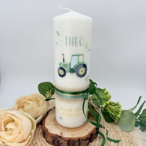 Taufkerze "Traktor" grün – Bild 3