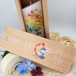 Taufkerze "Lebensbaum" Regenbogen – Bild 8