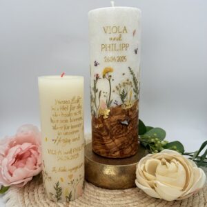 Hochzeitskerze "Wiesenblumen" buntverliebt – Bild 4