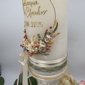 Hochzeitskerze "Blättertraum" pastellverliebt – Bild 4
