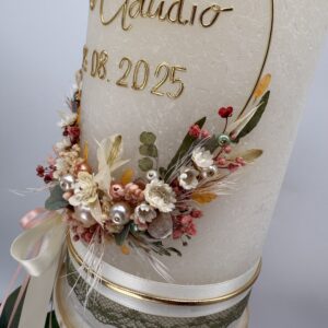 Hochzeitskerze "Blättertraum" pastellverliebt – Bild 5