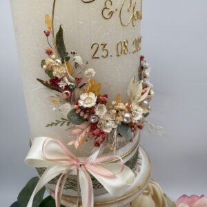 Hochzeitskerze "Blättertraum" pastellverliebt – Bild 6