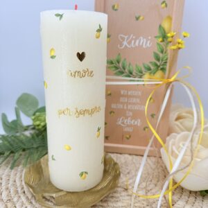 Taufkerze "Happy Lemon" – Bild 4