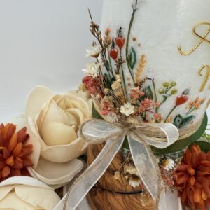 Taufkerze "Timeless Amber Bloom" – Bild 2