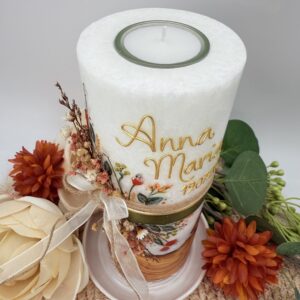 Taufkerze "Timeless Amber Bloom" – Bild 9