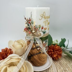 Taufkerze "Timeless Amber Bloom" – Bild 8