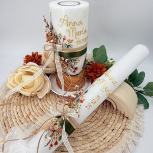 Taufkerze "Timeless Amber Bloom" – Bild 7