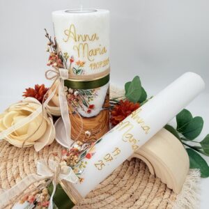 Taufkerze "Timeless Amber Bloom" – Bild 4
