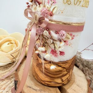 Taufkerze "Timeless Rosy Bloom" – Bild 6