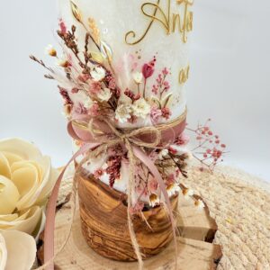 Taufkerze "Timeless Rosy Bloom" – Bild 5