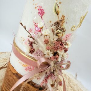 Taufkerze "Timeless Rosy Bloom" – Bild 4