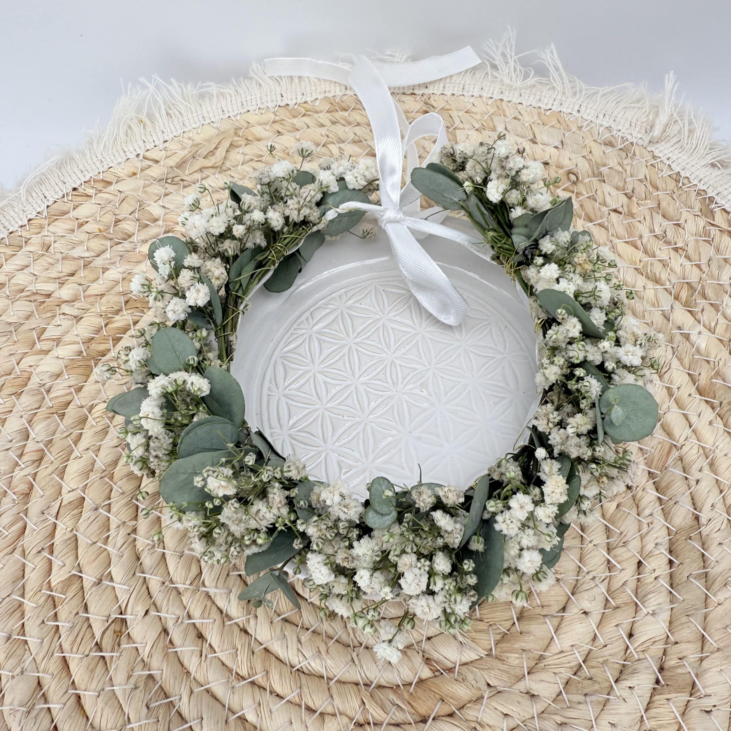Trockenblumenkränzchen Eukalyptus und Schleierkraut – Bild 2