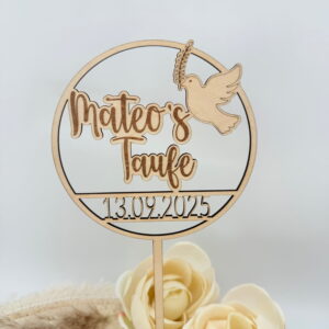 Cake-Topper "Loop mit Taube"