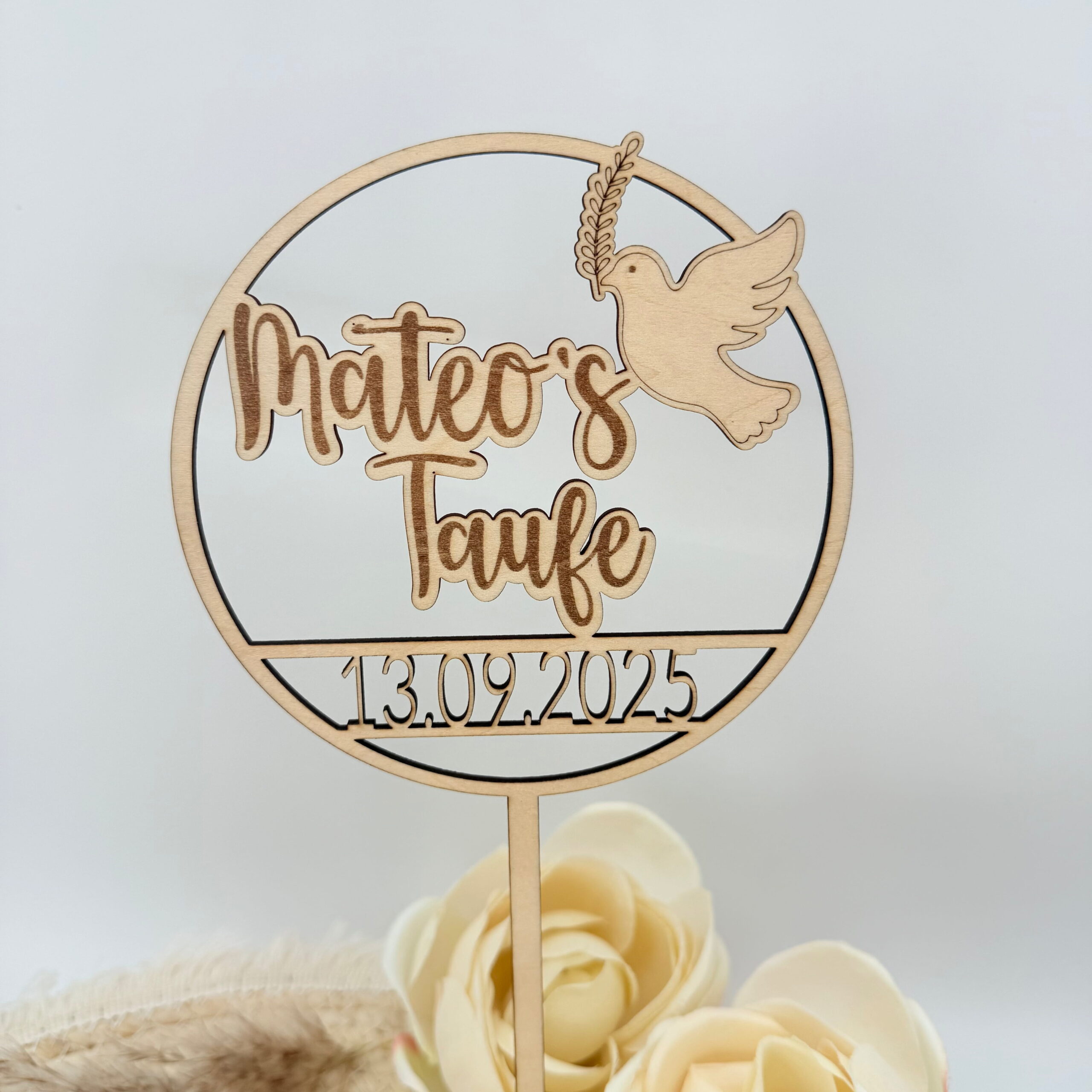 Cake-Topper "Loop mit Taube"
