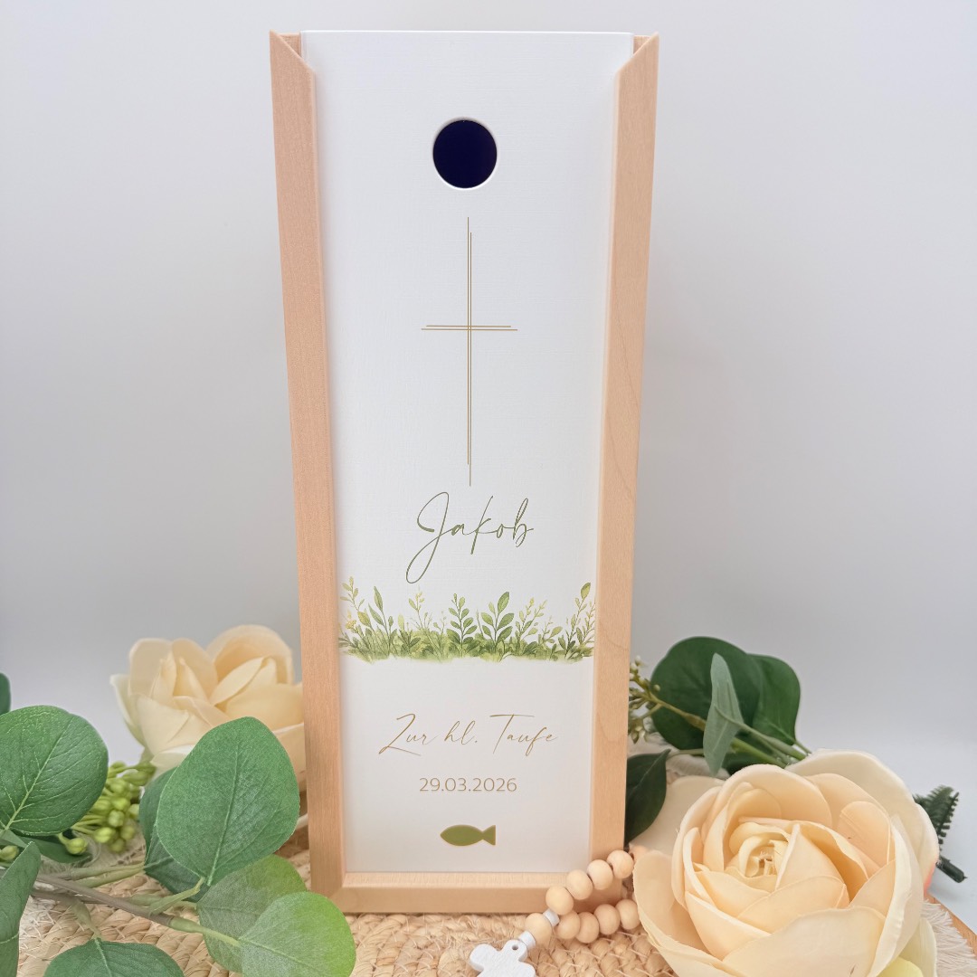 Kerzenverpackung "Holzbox Greenery"