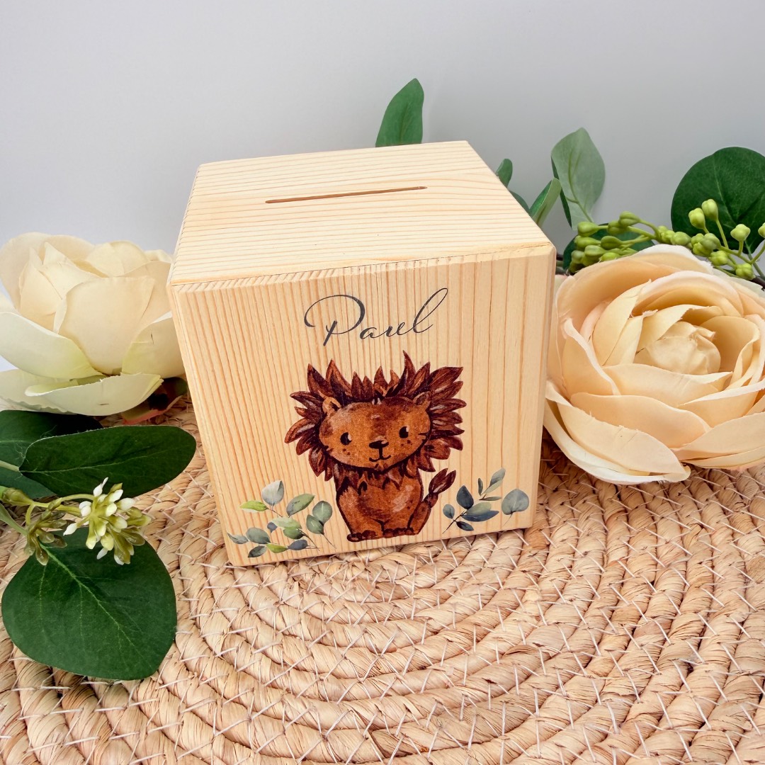 Sparbüchse Holz mit Wunschdesign – Bild 3