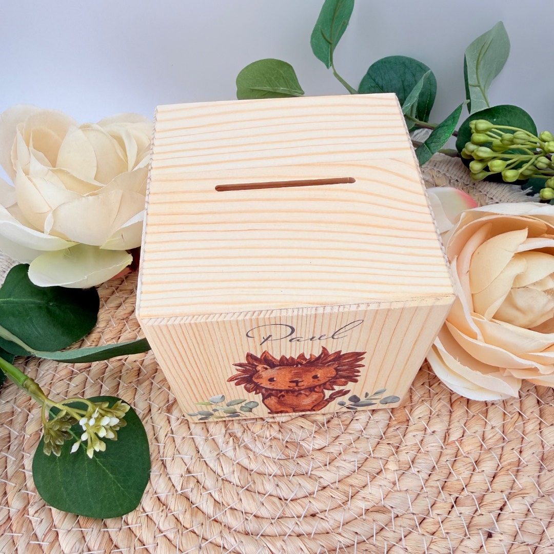 Sparbüchse Holz mit Wunschdesign – Bild 2