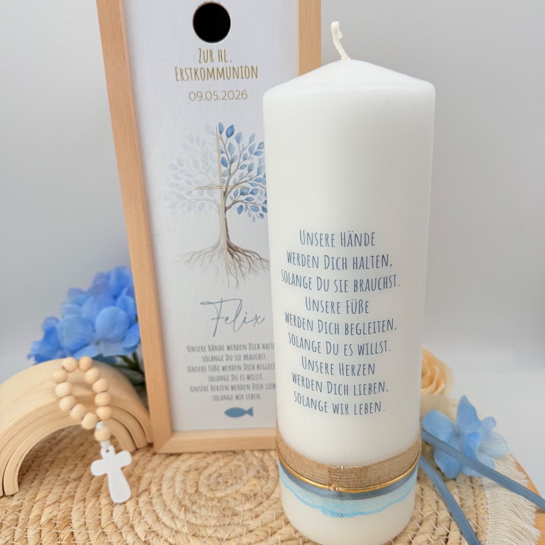 Kerzenverpackung "Holzbox Lebensbaum" verschiedene Farben – Bild 5