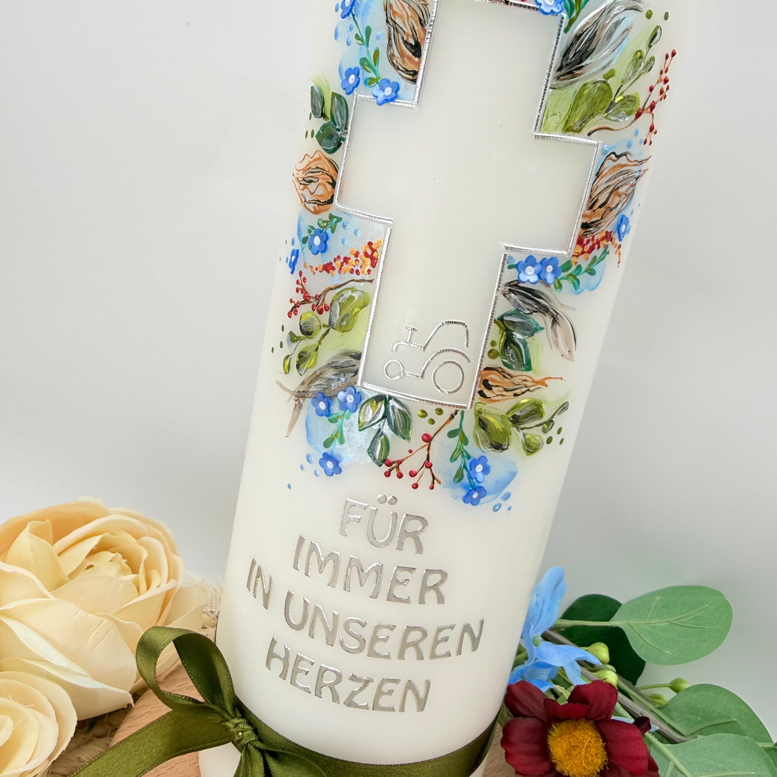 Trauerkerze "Vergissmeinnicht" – Bild 5